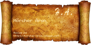 Hörcher Áron névjegykártya